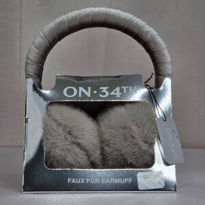 NWT On 34th Women's Grey Faux Fur Earmuffs